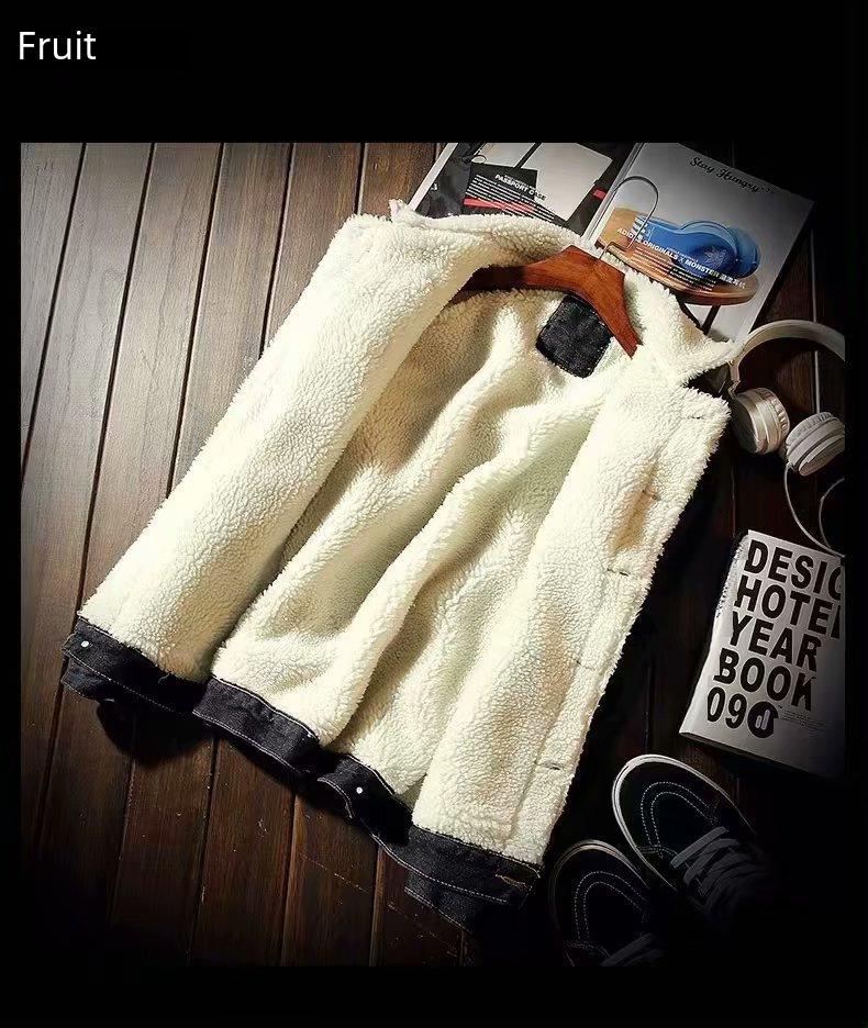 Мужская зимняя ретро-джинсовая куртка с бархатной подкладкой - молодежный корейский стиль, утолщенная, модная, хлопковая верхняя одежда большого размера