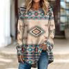 Ethnic 3d Print T-Shirt Women Fashion T-Shirts Casual Long Sleeve Tops Autumn Graphic Print Loose Harajuku Vintage