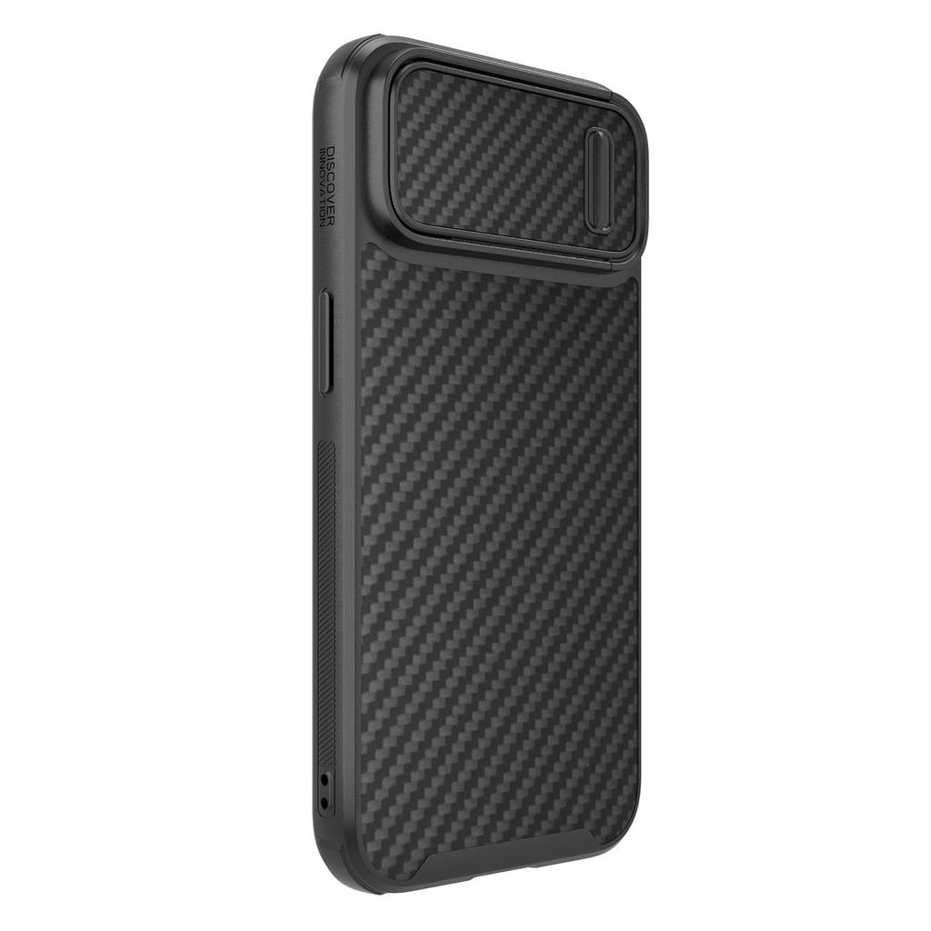 Nillkin iPhone 14 Plus Black Case with Camera Protector - Synthetic Fiber S Series