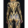 Women Sexy Psychedelic Jumpsuit Halloween Art Sun Rays Nova Print Bodysuit Holiday Party Zentai Suit Rave Outfit Unique Catsuits