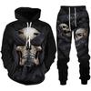 Personality Gothic Skull 3D Print Hoodie Pants Set Men/Women Funny Halloween Streetwear Clothing Suit Hip Hop 2 Pieces Tracksuit