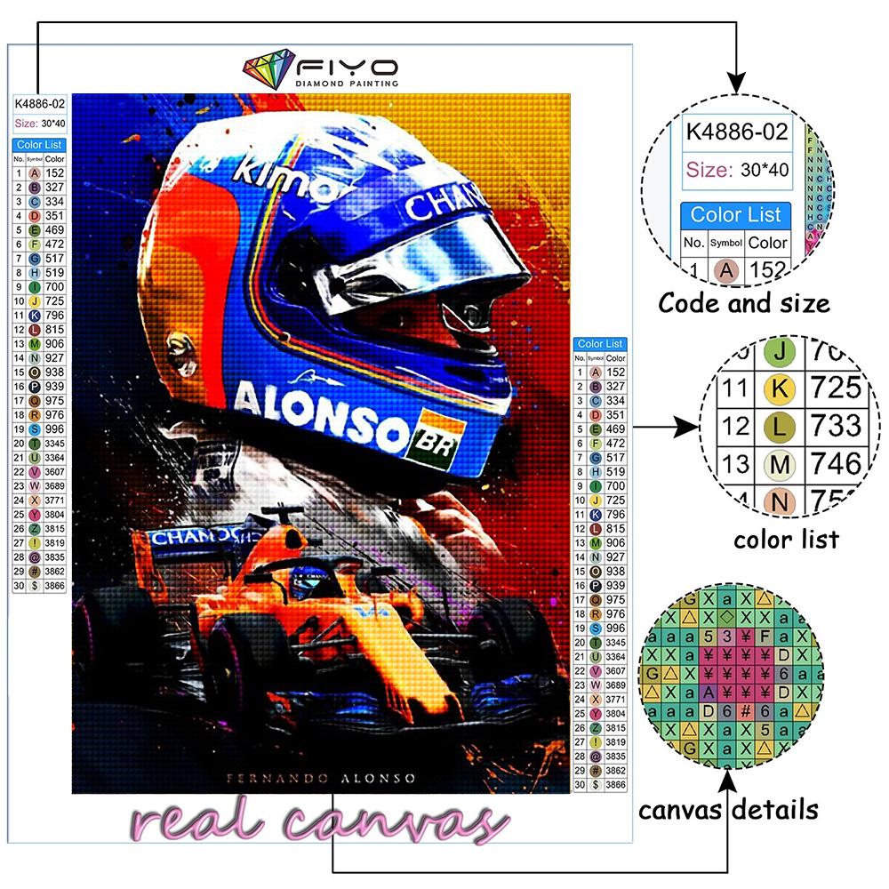 5D DIY Алмазная вышивка F1 Гонщик Алмазная картина Мозаика Украшение дома
