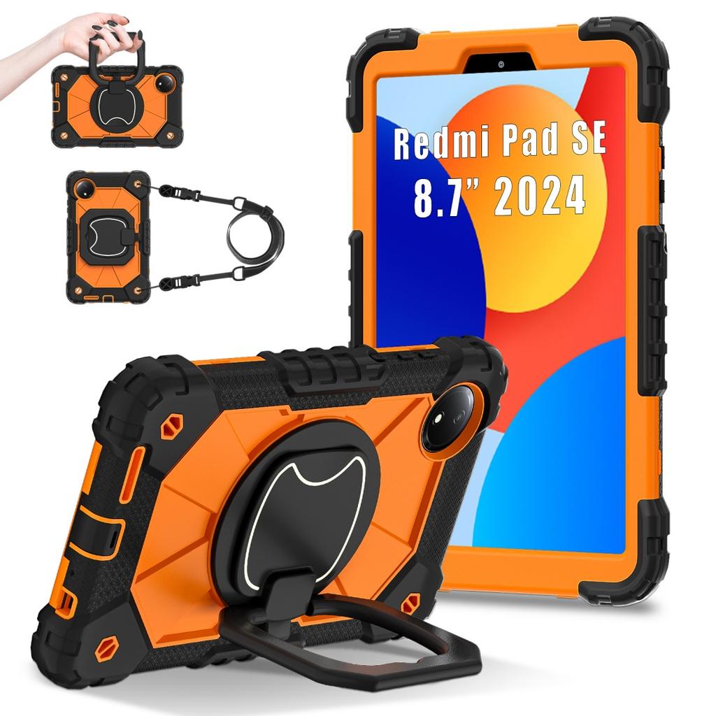 Для Xiaomi Redmi Pad SE 8.7.360° вращающаяся рукоятка прочная защитная подставка TPU+PC 3в1 противоударный противоударный чехол для планшета ПК