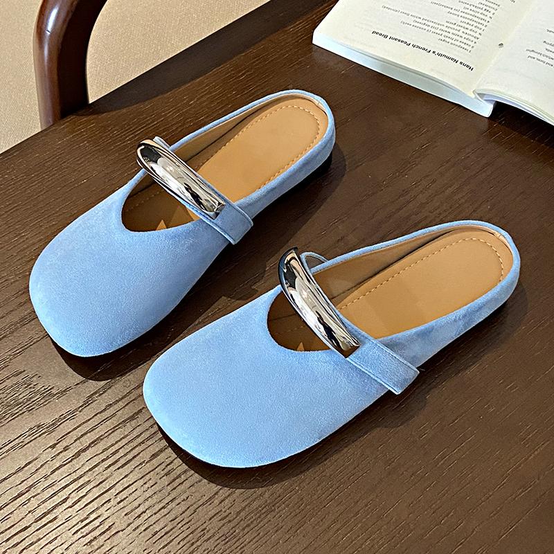 Fashion Retro Ballerina Slipper Style Wide Toe Box Shoes Famous Brand Spring Comfortable Rubber Sole Ladies Sandals (Best Selling Deal)