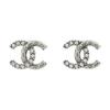 Элегантные металлические серьги с дизайном Double C для женщин, серебряные ABD766-B17147-NZ519