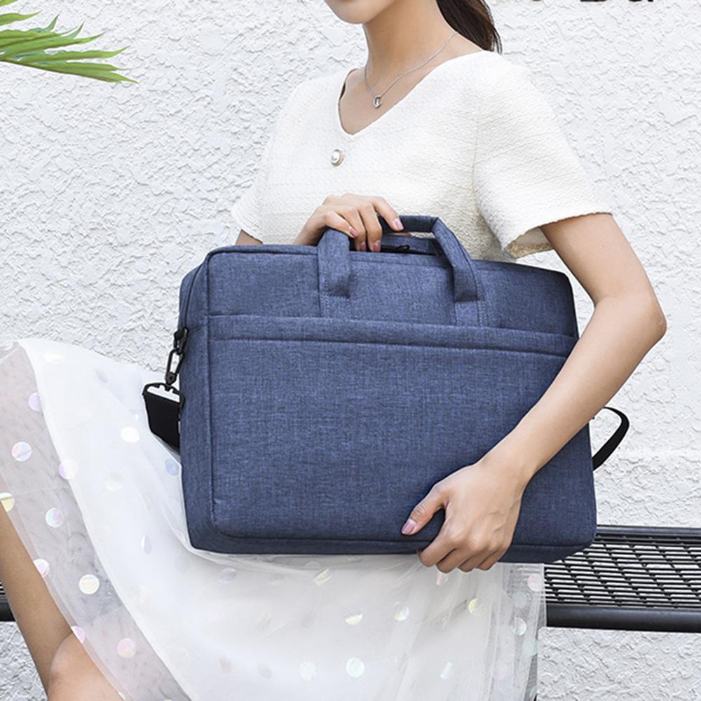 Сумка для ноутбука через плечо, совместимая с 15-дюймовым ноутбуком, чехол для переноски большой емкости с ремнями и ручкой