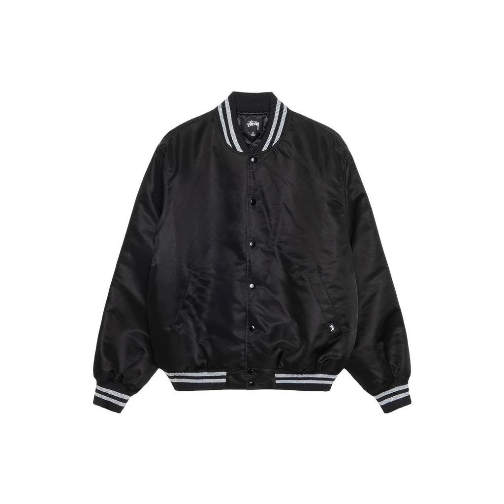 Stussy Блестящая Атласная Куртка Унисекс Куртка Черная 115718