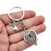 Fashion Keychain Guardian Angel Key Rings Heart Shaped Wings Key Chains for Women Handbag Jewelry Gifts