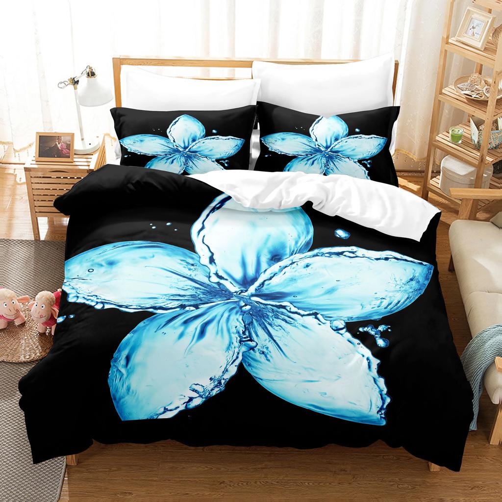 Comforter Chrysanthemum Queen Size Bedding Set Stylish Decor Pastoral Comforter + S Blossom Soft Microfiber