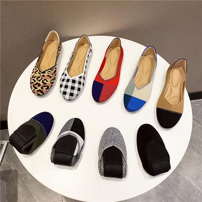 Новые повседневные туфли Doudou на плоской подошве, женские туфли из летучего трикотажа, одинарные туфли, дышащие, износостойкие и нескользящие