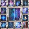 3D Purple Blue Galaxy Space Universe Stars Starry Window Curtains For Living Room Kids Bedroom Bathroom Kicthen Door Home Decor2