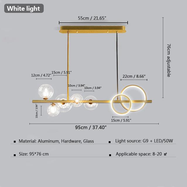 Glass Bubble Pendant Lamp Black Glod Modern NEW Long Ceiling Chandeliers Light Indoor LED Hanging Ceiling Interior Lighting