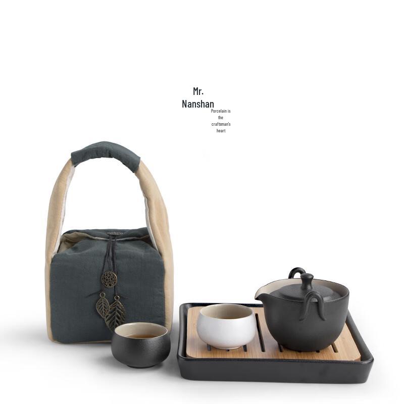 Nanshan Mr. Portable Black Pottery Travel Tea Set