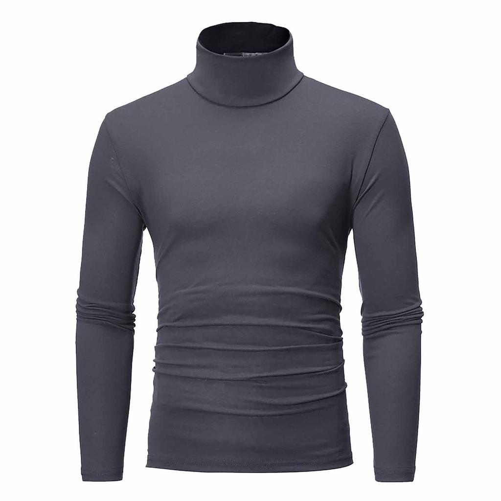 Men's Autumn Winter Turtleneck Long Sleeve Slim Pullover Sweater Blouse Top