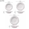 Creative Stone Pattern Edge Ceramic Plate Pure White Salad Plate Dessert Plate Thick Soup Plates Deep Plates Hotel Tableware