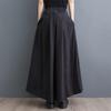 Black Plus Size Vintage High Waist Casual Loose Summer Wide Leg Pants Women Trousers