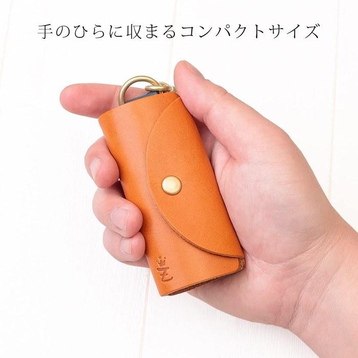 [Zario Grande] Чехол для ключей Мужской Совместимый со смарт-ключом Кожа Тотиги Компактный чехол для смарт-ключа Сделано в Японии [ZAG-S001] (Зеленый x Верблюжий)