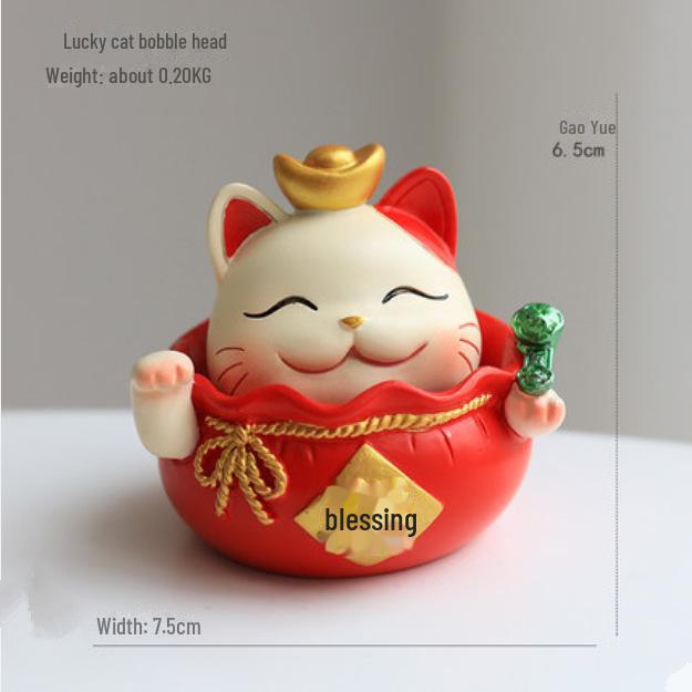Nordic Resin Lucky Cat Ornaments for Office, Home, or Store Decor - Creative Car Console Crafts