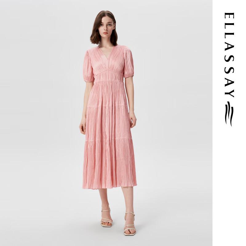 ELLASSAY 2025 Summer V-Neck Waist-Cinching Maxi Dress