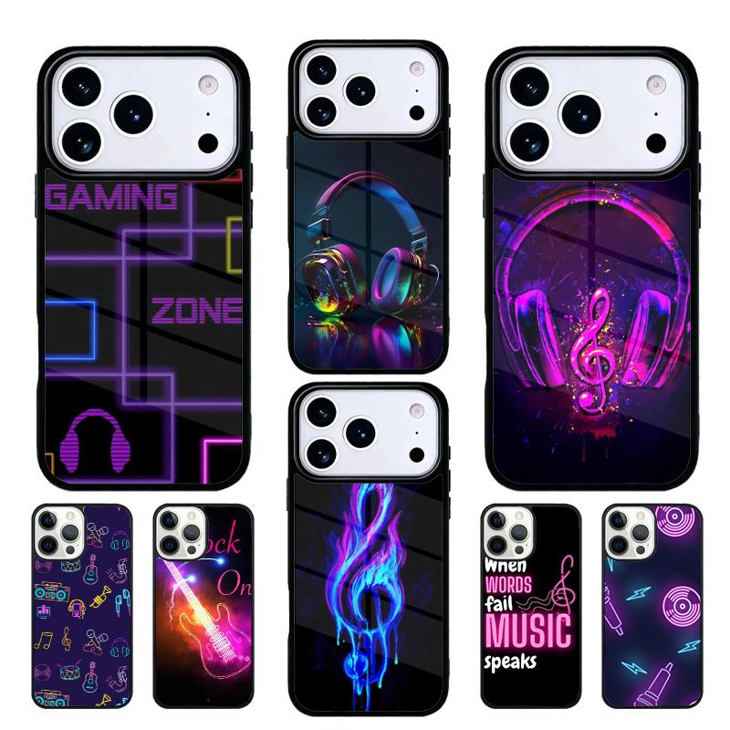 Чехол для мобильного телефона Neon Music Совместим с IPhone 17 16 15 14 13 12 11 Pro Max 17 Air