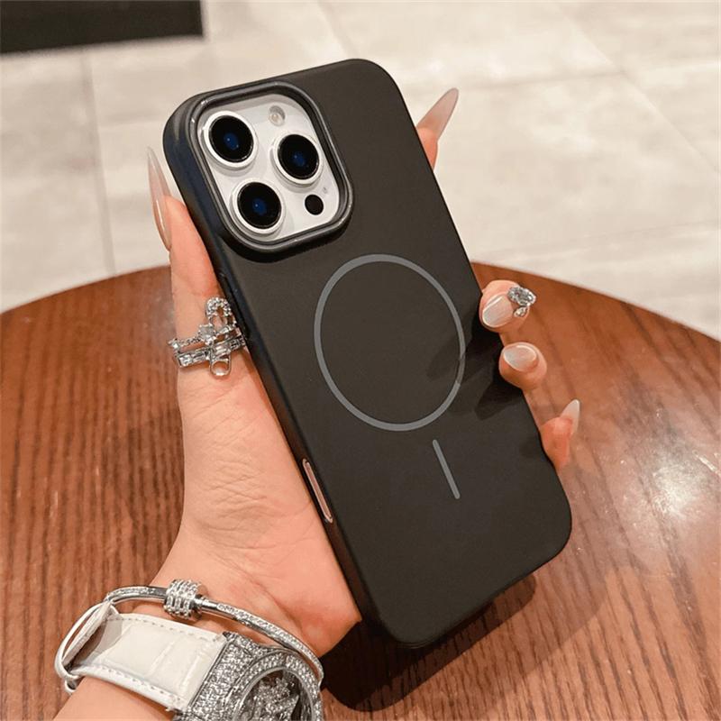 Ультратонкий простой чехол для беспроводной зарядки Magsafe с магнитным покрытием для iPhone 16 15 14 Plus 13 12 Pro Max 11, матовый твердый чехол
