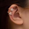 Роскошные серьги-клипсы в виде цветка с цирконами для женщин, модные металлические серьги-каффы с цветочным узором, без проколов, пирсинг-украшения
