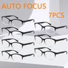 7PCS Auto-focus Reading Glasses with Black Gradient Frames Unisex Design Ideal for Computer Use – the Perfect Gift Choice