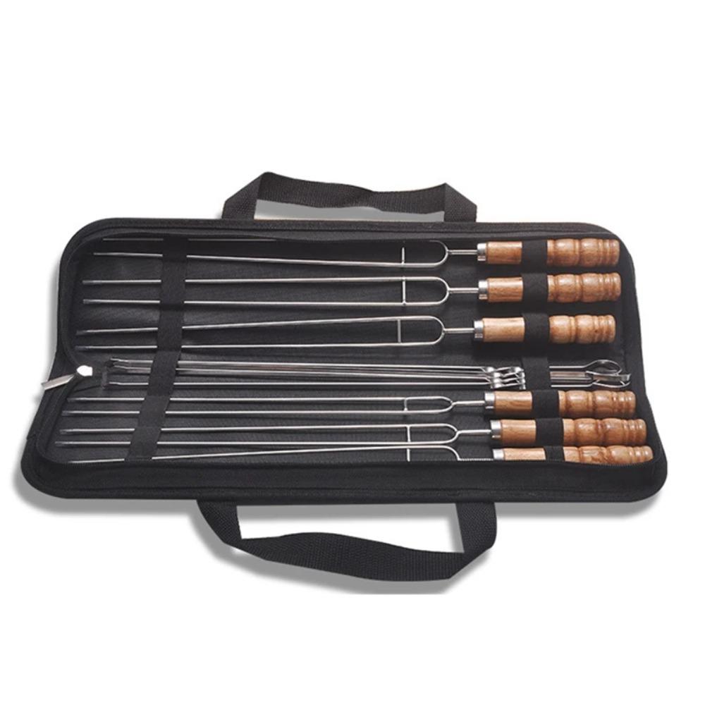 10 шт. многоразовых шампуров для барбекю из нержавеющей стали, вилка для гриля, игла для барбекю, зефир