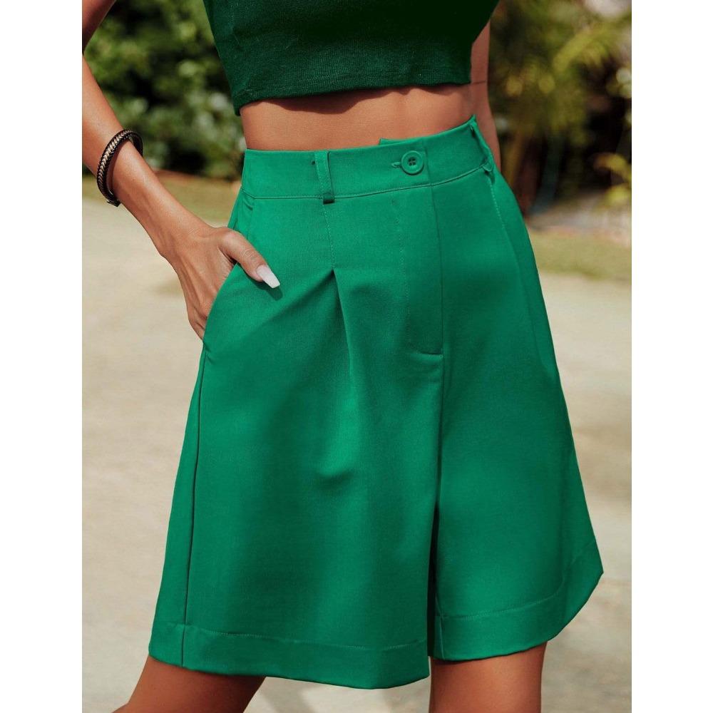 Шорты до колена, женские повседневные шорты-бермуды Damen, эластичные шорты Weites Bein, шорты Knie Sommer Mit Taschen