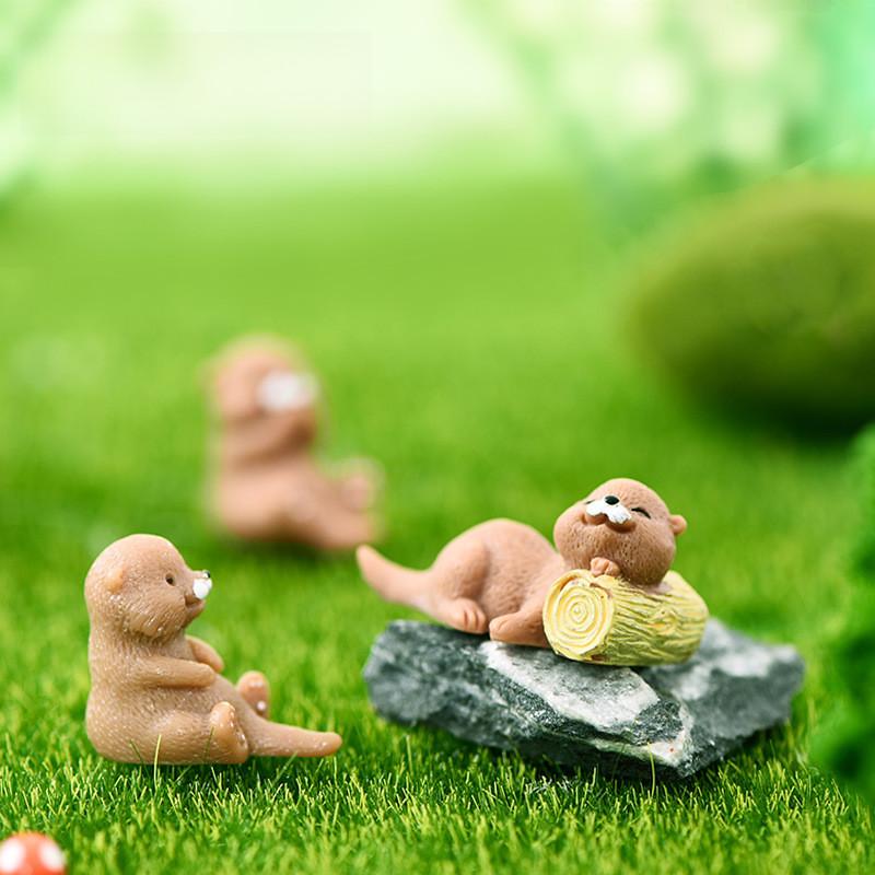 Очаровательный брелок из смолы в виде выдры, сделанный своими руками, очаровательная мультяшная миниатюра, подарок, украшение