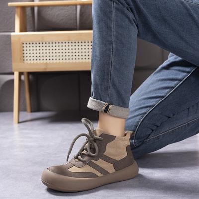 Обувь Dexun женская осенне-зимняя новая на толстой подошве универсальная с высоким верхом повседневная обувь матовая кожа короткие ботинки женские ботинки