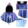 Хэллоуинский плащ с капюшоном лазерно-синий вампирский косплей солнцезащитный костюм глянцевая шаль дофаминовое шоу