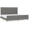 Bed Frame with Headboard Dark Grey 200 x 200 cm Fabric