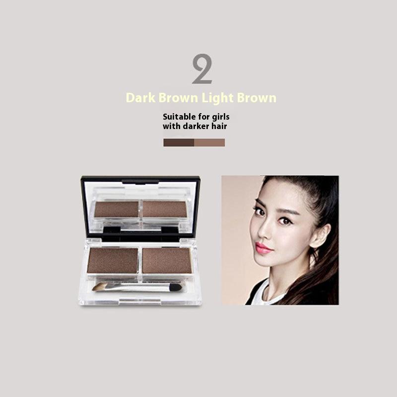Макияж Натуральная двухцветная пудра для бровей Двухцветная градиентная пудра для бровей Тени для носа Пудра Легко окрашивается Водостойкая Не растекается