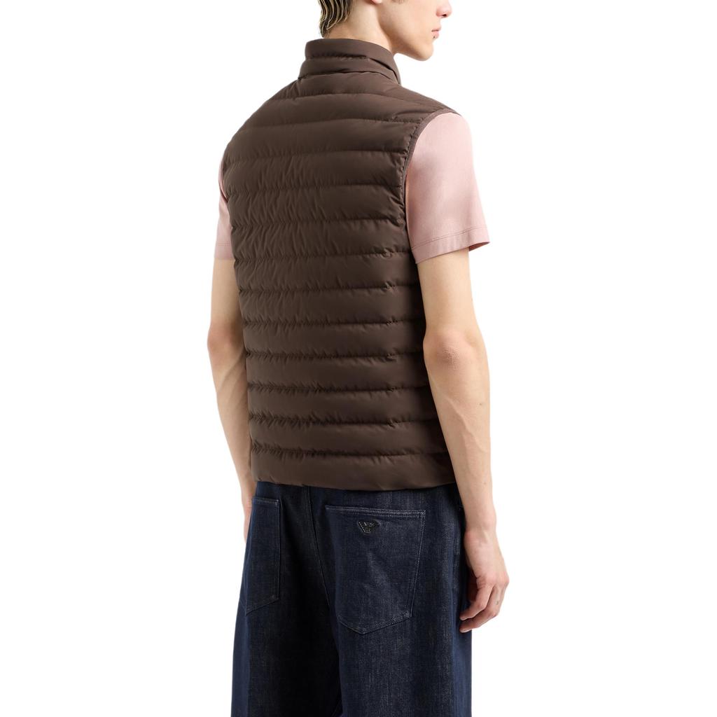 EMPORIO ARMANI Sleeveless Full zip Down Jacket In Quilted Nylon With Eagle Logo Patch 8N1BQ1-1NLRZ-05A6