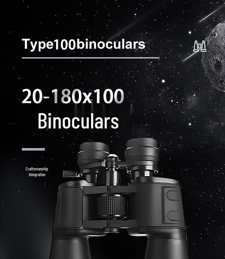 HD 20-180x100 Zoom Binoculars with Green Film Night Vision for Bird Watching Outdoors