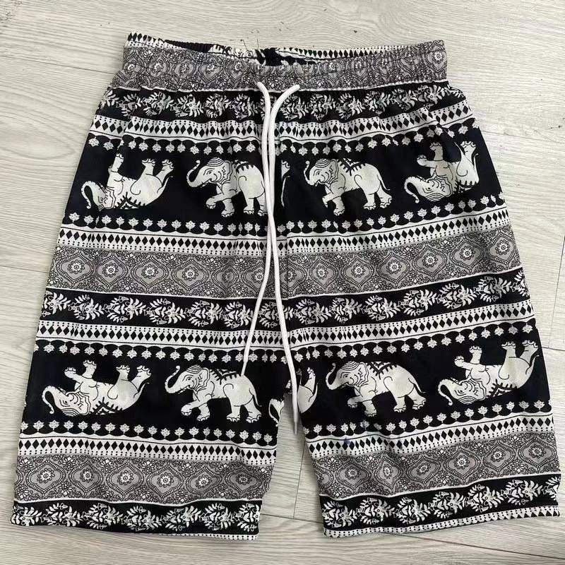 Elephant Pants Shorts Adjustable Elastic High Waistband Strap Rope Women Print Thailand Casual Streetwear Beach Bohemian Retro Vintage Boho
