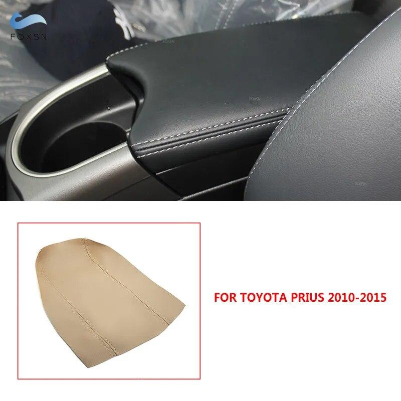 Мягкий кожаный чехол на подлокотник для Toyota Prius 2004-2012 2013 2014 2015, автомобильный центральный подлокотник, кожный чехол, наклейка, отделка