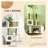 Scratching Post Cat Tree, incl. Cabinet, 1 Cat Cave, 80 x 48 x 160cm, 1 Ladder, Oak + White