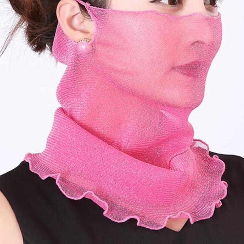 Fashion Sunscreen Veil Small Scarf Neck Guard Mask Headband Motorcycle Sun Protection Head Scarf