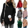 Women Plus Size Cowl Neck Long Sleeve Knitted Sweater Jumper Tops