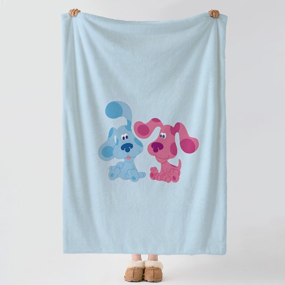 Cartoon B-Blue s C-Clues Throw Soft Warm Flannel Blanket, Multi-use Throw for Bed Sofa Office, Air Conditioning Nap Blanket