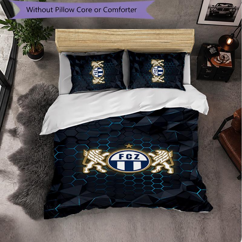 FC Zürich Themed Bedding 3Pcs Duvet Cover Set Decorative Bed Linen For Teen Room Home Decoration