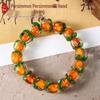 New Chinese Style Persimmon Ruyi Glass Bracelet: Original Crystal Mori Design for Summer