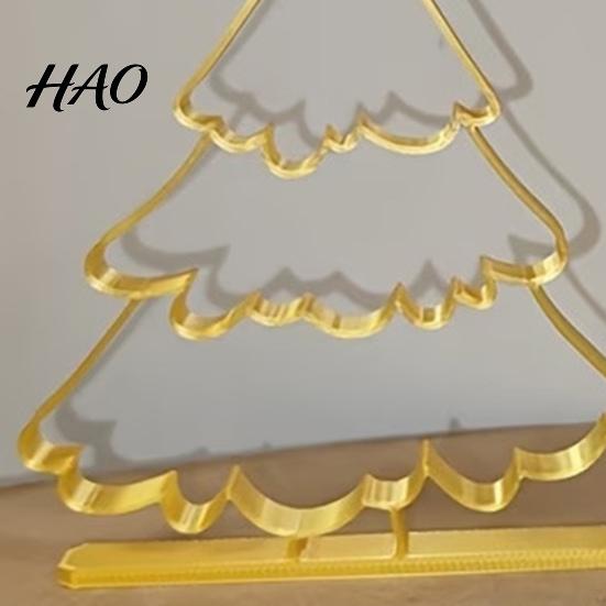 Christmas Tree Decorations 3D Printed Hollow Ornament, Modern Minimalist Festive Holiday Home Interior Accents Sculpture, Decorative Tabletop