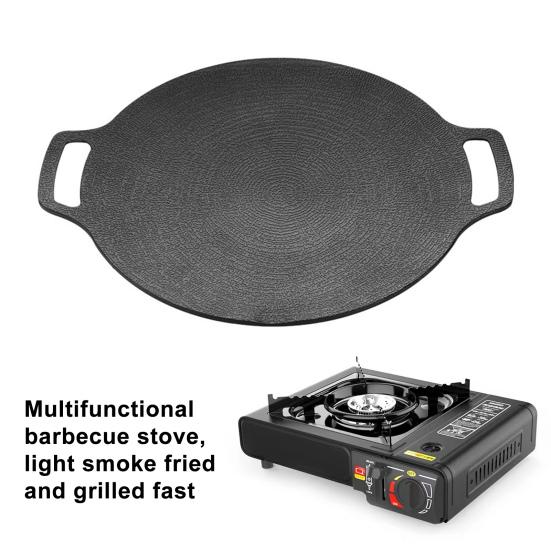 Barbecue Plate Non Stick Heat Resistance Wear-Resistant Smooth Surface Iron Picnic Barbecue Grill Pan Outdoor Supply