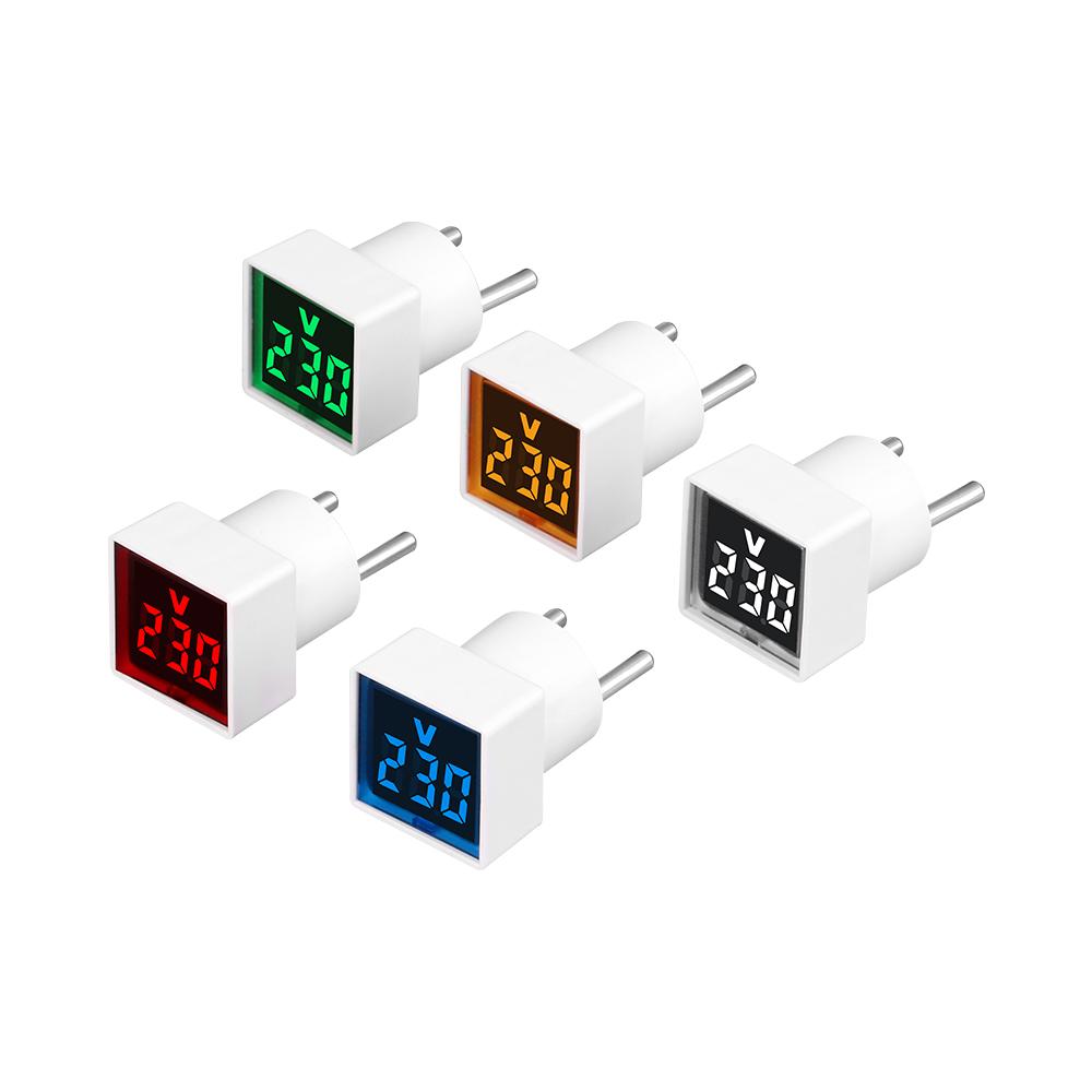 AC 50-500V Universal Square LED Digital Voltmeter Voltage Meter EU Plug Socket AC Voltmeter Tester Detector 220V/230V