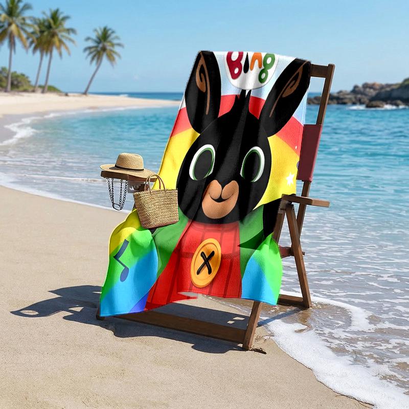 Bunny Fashion Beach Towel: Ideal for Summer Adventures Soft, absorbent and quick drying suitable for swimming and bathing