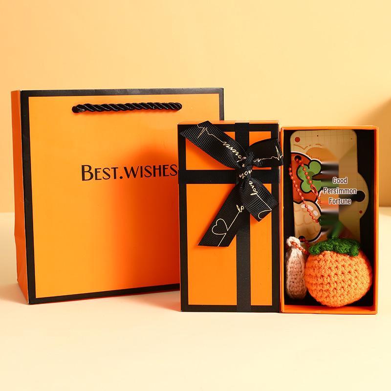 Шерстяной вязаный вручную плюшевый брелок-подвеска для сумки в виде бургера и картофеля фри