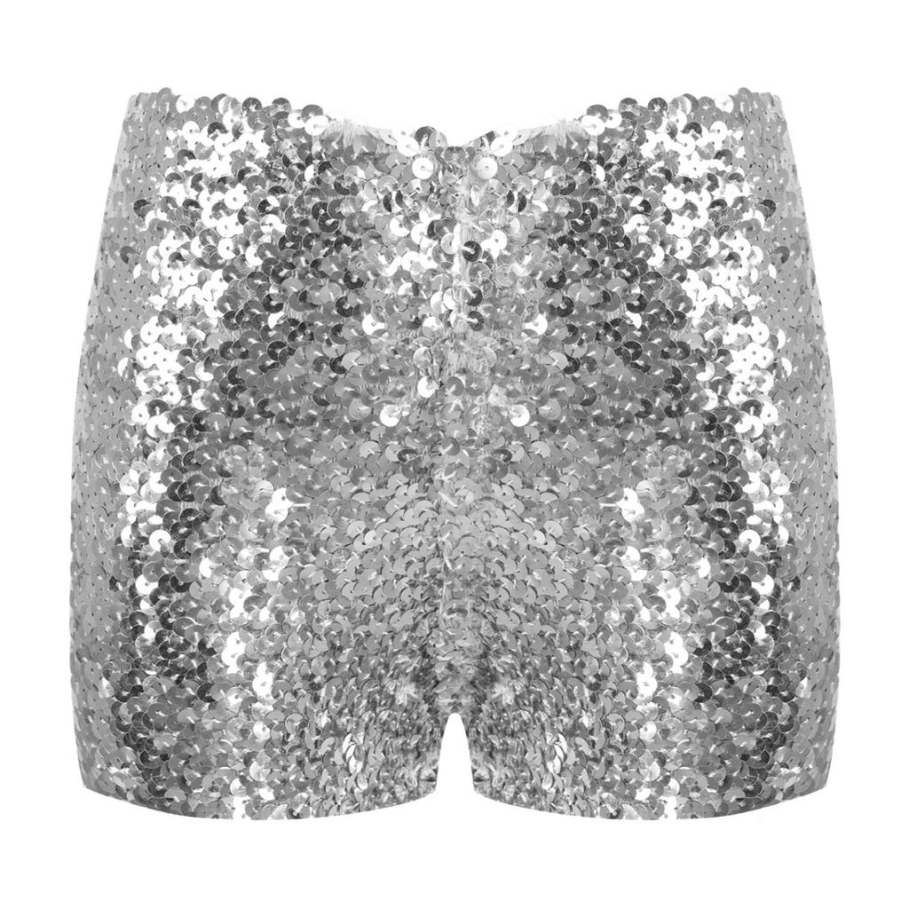 Короткие спортивные шорты для танцев для девочек, блестящие плавки для гимнастики